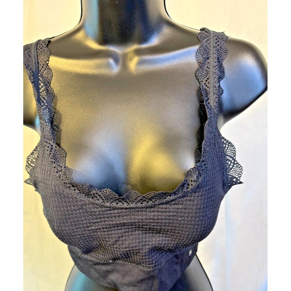Lucky Brand Black Lace Bra Women's Size Large L Whimsygoth Softcup Padded